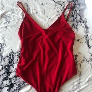 Red body suit